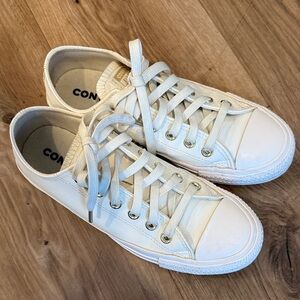 White Leather Low-Top Converse